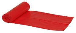 Sække, LDPE, rød, 60 my, 76x103 cm, 120 l, 10stk/rl (15 rl)