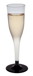 Champagneglas på fod klar/sort (144 stk.)