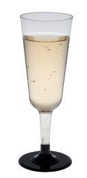 Champagneglas m/sort fod 15cl klar/sort (12 stk.)