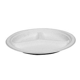 Miljøtallerken 3-rums 26cm hvid (500 stk.)