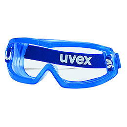 Lukket beskyttelsesbrille, m/elastikbånd, antidug, PVC, blå/klar