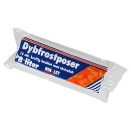 Frysepose, LDPE, transparent, 36my, 25x50 cm, 8 l, 15stk/rl. (30 rl)