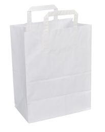 Papirpose, hvid, med hank, bæreevne 12-15 kg, papir, 16 l (250)