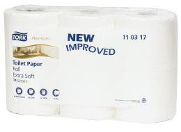 Toiletpapir 3-lags hvid 9,90cmx34,70m Tork Premium (42 ruller)