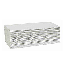 Håndklædeark, neutral, multifold, 2-lags, hvid, 25 cm x 23 cm (5000 ark)