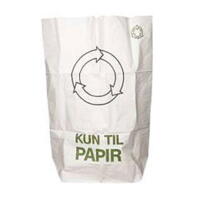 Papirsæk, Kun til Papir, Vådstærkt semi clupak, hvid, 70 g/m2, 70x110 cm, 110 l (50 stk)