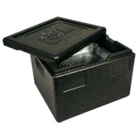 Termo kasse, sort, 1/2 Gastronorm, Formstøbt EPP (6 stk)