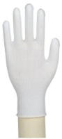 Bomuldshandske, hvid, tricot, latex i elastikken, 9, (12 par)