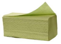 Håndklædeark, CareNess Nature, c-fold, 1-lags, grøn, 25 cm x 33 cm (3600 ark)